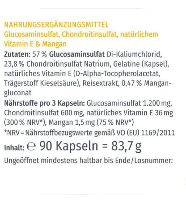 Glucosamin Chondroitin Mangan Arthrose Gelenke Knorpel